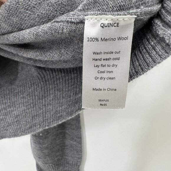 Quince Men’s Gray Australian Merino Wool Hoodie Sweatshirt sz S Long Sleeve - Picture 4 of 5